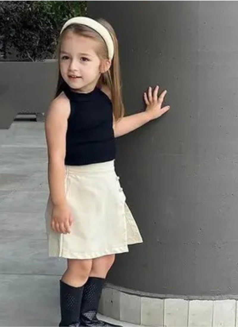 🖤 Stylish Sleeveless Top & Skirt Set for Girls – Modern Casual Look